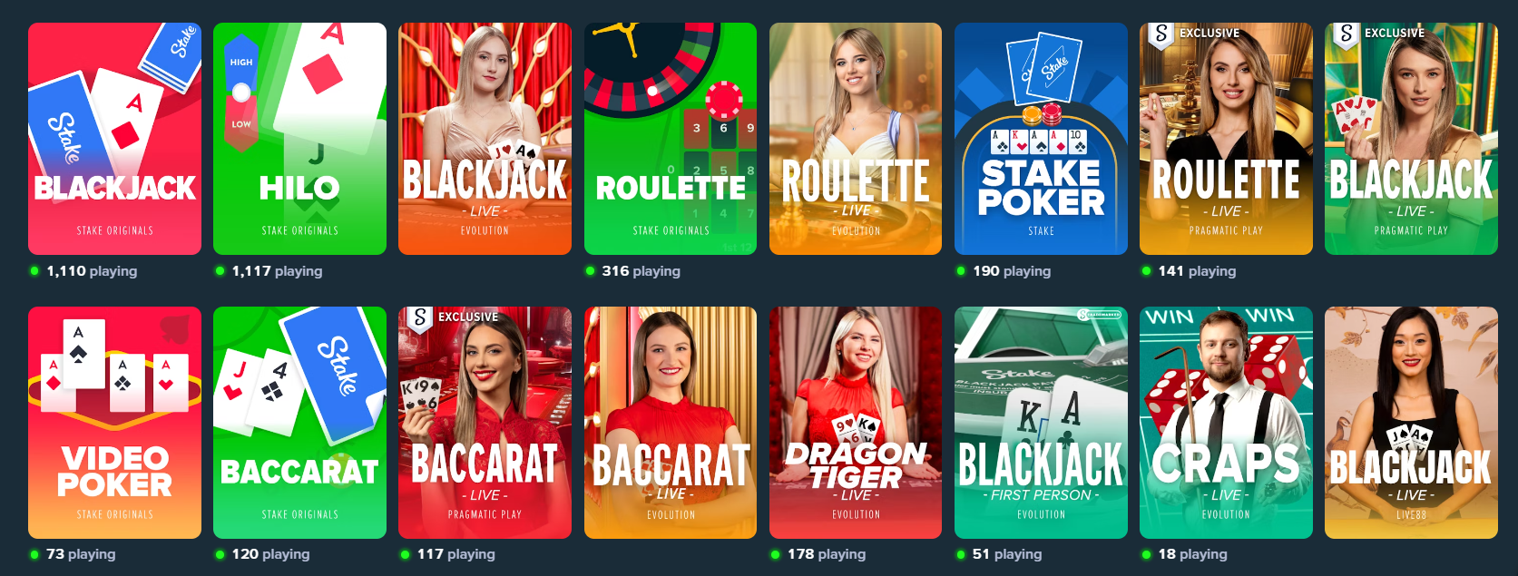 Stake Casino Live Games with real dealers in India